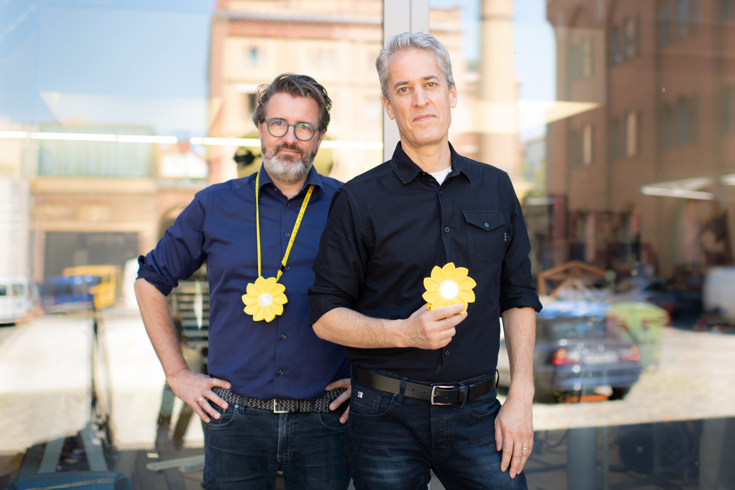 Little Sun founder Olafur Eliasson and CEO John Heller